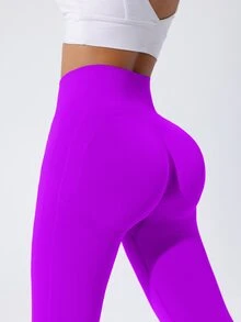 Slayform Slayform Women's High Waisted Leggings With Y Shaped Seam,Soft Opaque Tummy Control Lifting Squat Proof Compression Fit Yoga Pants For Running & Exercise - Purple - View 7