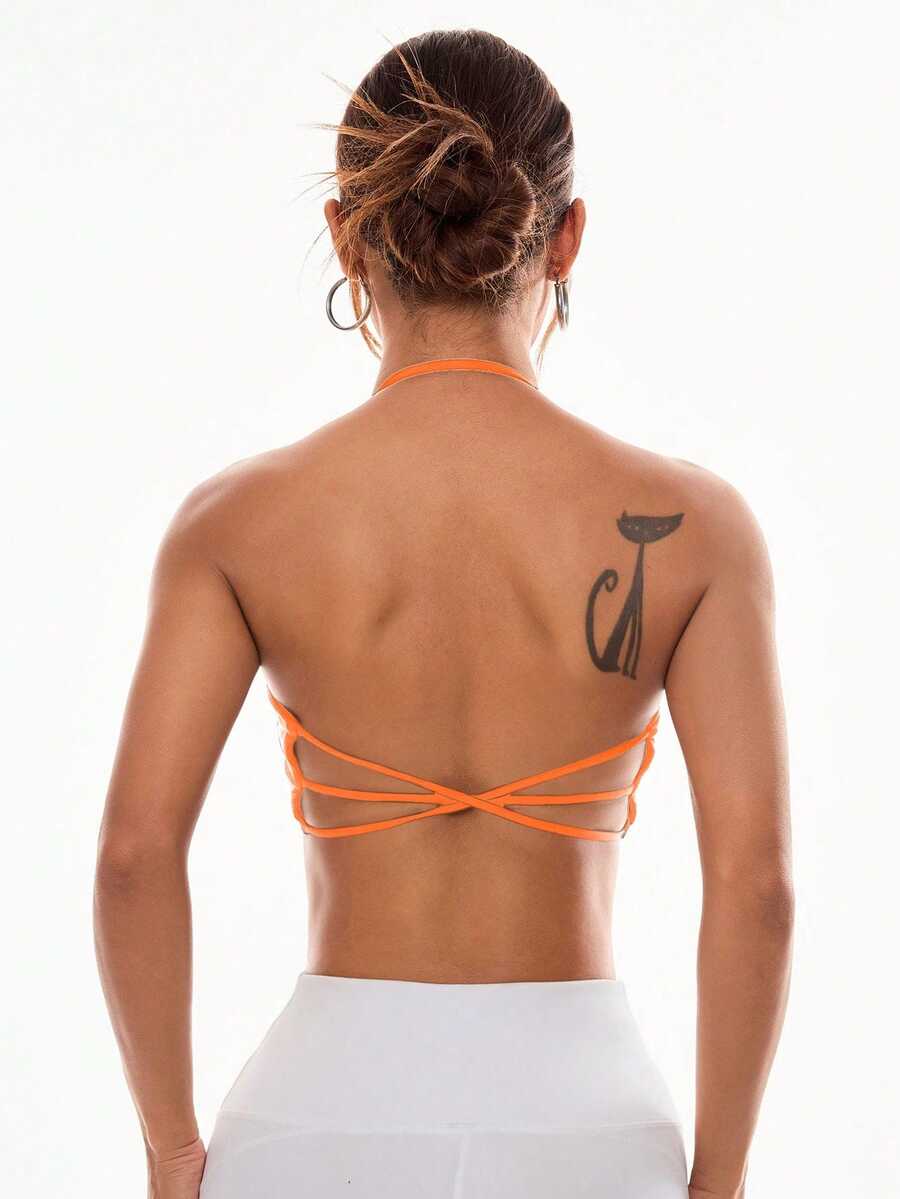 Slayform Slayform Women's Solid Color Minimalist Backless Sports Bra For Fall