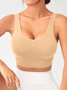 Slayform Slayform Seamless Sports Bra With Back Clasp - Apricot - View 3