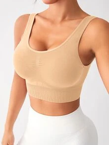 Slayform Slayform Seamless Sports Bra With Back Clasp - Apricot - View 7