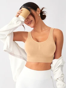 Slayform Slayform Seamless Sports Bra With Back Clasp - Apricot - View 5