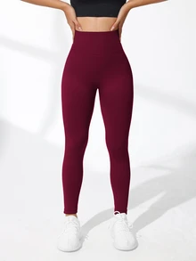 Slayform Slayform Seamless High Waisted Yoga Leggings For Chinese New Year - Burgundy - View 5