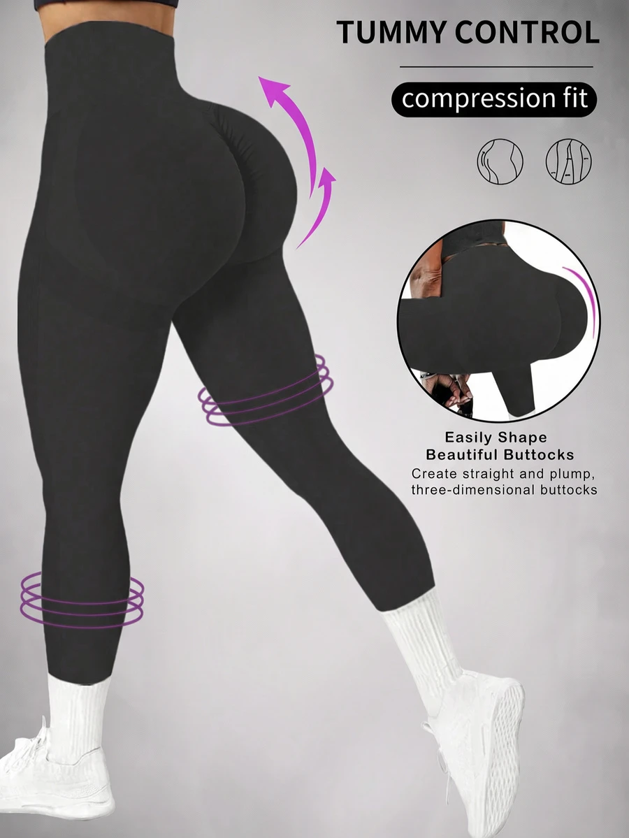 Slayform Slayform Women High Waisted Seamless Slim Leggings, Lifting Tummy Control Compression Fit,Quick-Drying Breathable 4-Way Stretch Yoga Hiking Running Pants