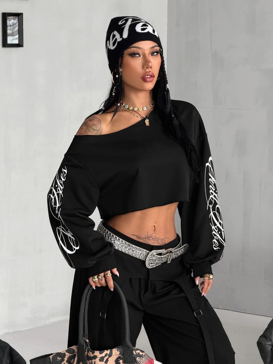 Coolane Women's Summer Streetwear Rave Cowgirl Sportswear - Black - View 1