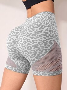Slayform Slayform 1pc + Regular Shorts + Moisture-Wicking Fabric + Mesh Design / Basic Style / Black / Sports Shorts / Fitness / Yoga Seamless - Light Grey - View 2