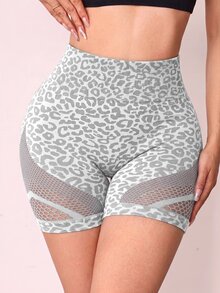 Slayform Slayform 1pc + Regular Shorts + Moisture-Wicking Fabric + Mesh Design / Basic Style / Black / Sports Shorts / Fitness / Yoga Seamless - Light Grey - View 4