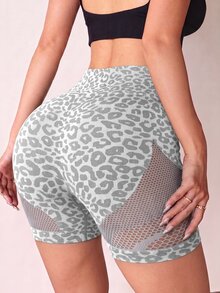 Slayform Slayform 1pc + Regular Shorts + Moisture-Wicking Fabric + Mesh Design / Basic Style / Black / Sports Shorts / Fitness / Yoga Seamless - Light Grey - View 6
