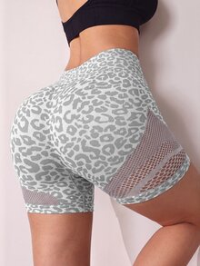 Slayform Slayform 1pc + Regular Shorts + Moisture-Wicking Fabric + Mesh Design / Basic Style / Black / Sports Shorts / Fitness / Yoga Seamless - Light Grey - View 8