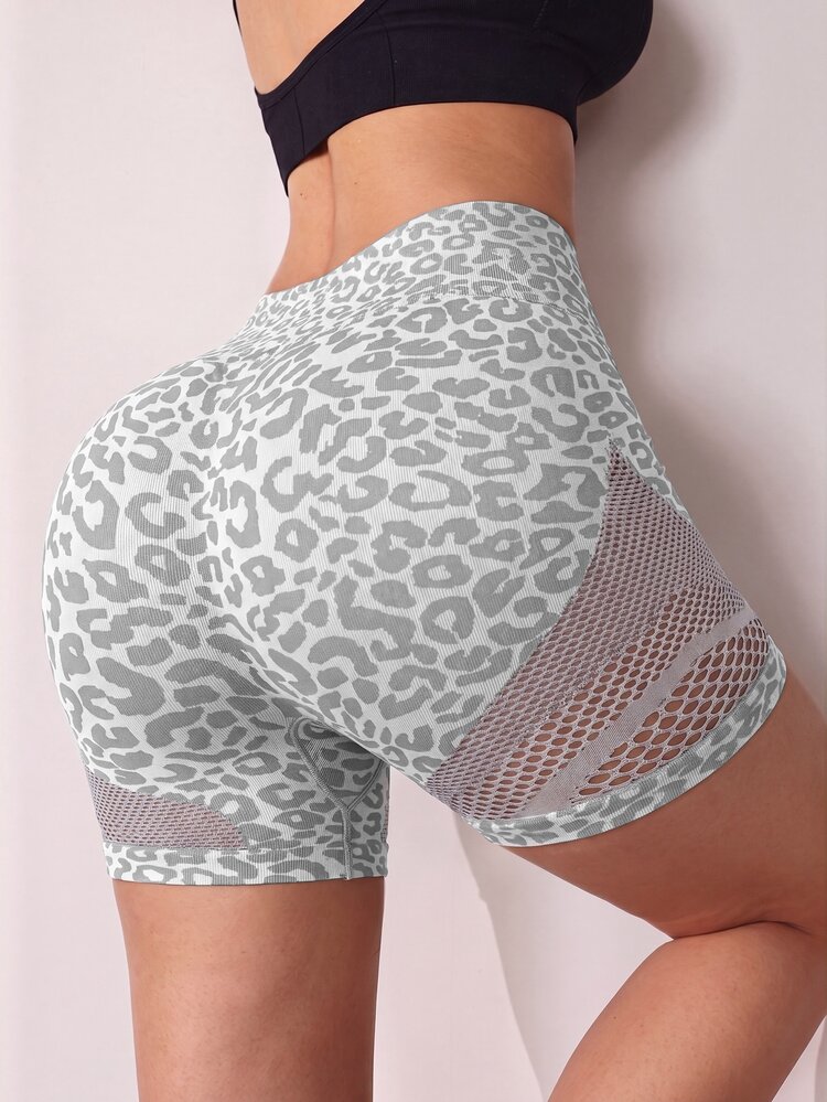 Slayform Slayform 1pc + Regular Shorts + Moisture-Wicking Fabric + Mesh Design / Basic Style / Black / Sports Shorts / Fitness / Yoga Seamless - Light Grey - View 8