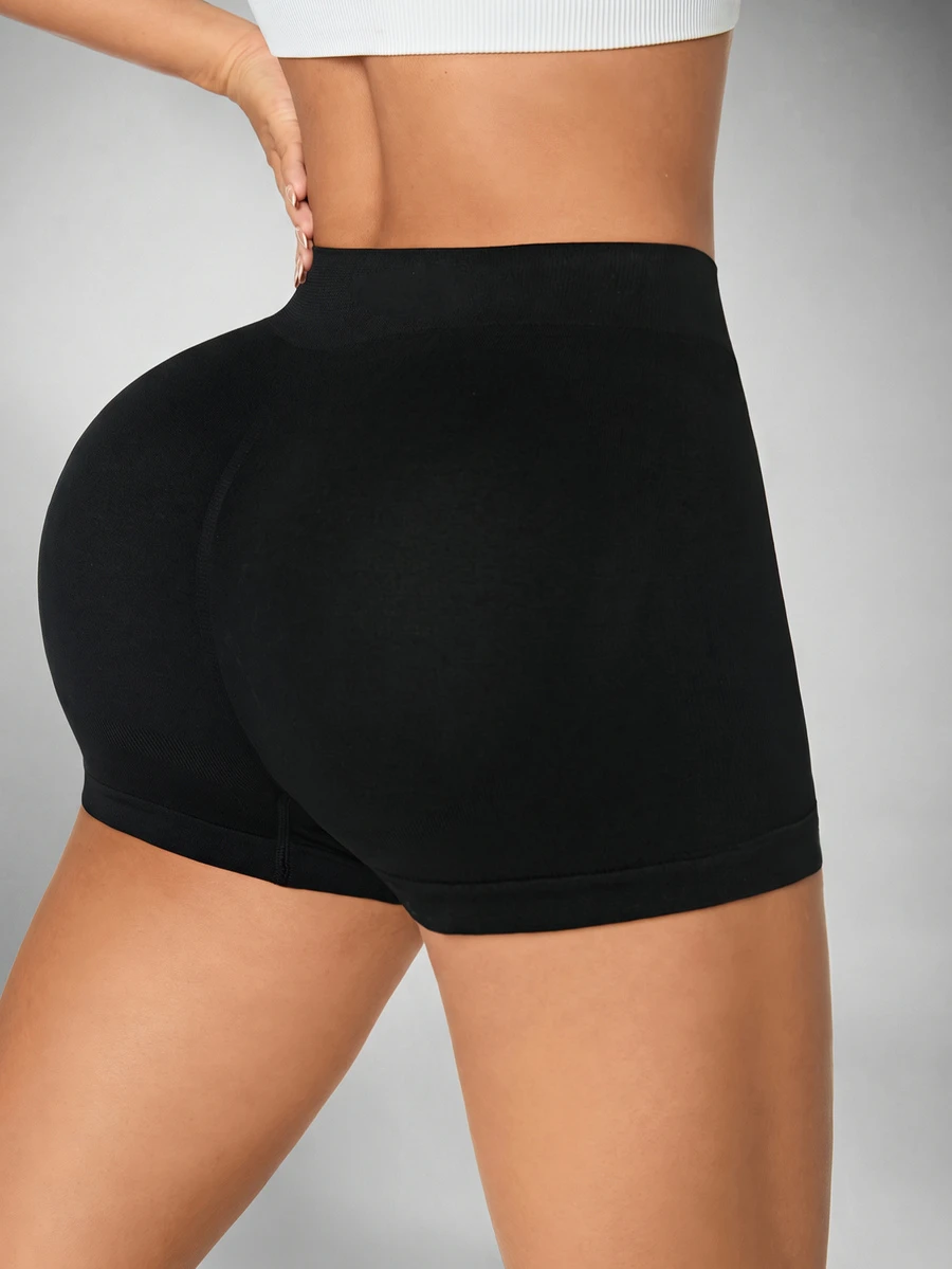 Slayform Slayform Solid High Waist Sports ShortsWomen Sweat Short, Gym Short, Biker Short - Black - View 1