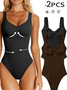 Slayform Slayform Jumpsuit Yoga Tanpa Jahitan dengan Elastisitas Tinggi dan Bantalan Bra Terintegrasi - MultiWarna - View 4