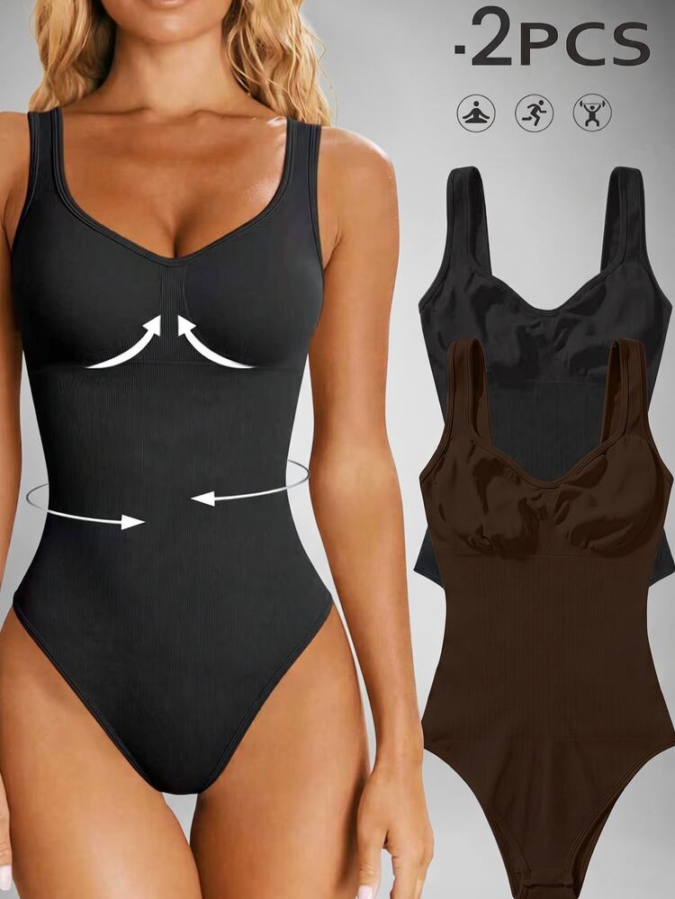 Slayform Slayform Jumpsuit Yoga Tanpa Jahitan dengan Elastisitas Tinggi dan Bantalan Bra Terintegrasi - MultiWarna - View 1