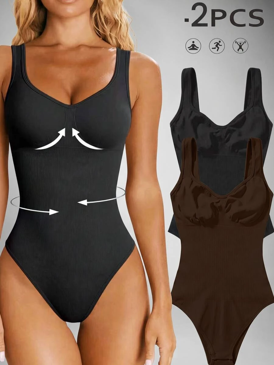 Slayform Slayform Jumpsuit Yoga Tanpa Jahitan dengan Elastisitas Tinggi dan Bantalan Bra Terintegrasi
