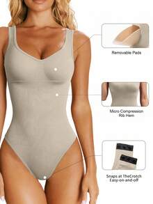 Slayform Slayform Seamless Yoga Jumpsuit With Padded Bra - Khaki - View 6