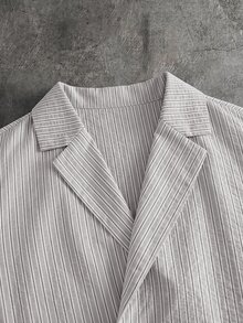 SIGLOCORE Men's Striped Casual Versatile Daily Wear Shirt - Grey - View 4