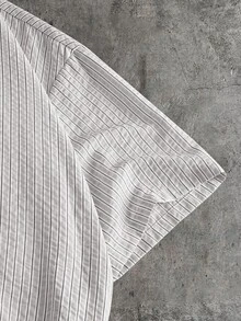 SIGLOCORE Men's Striped Casual Versatile Daily Wear Shirt - Grey - View 5