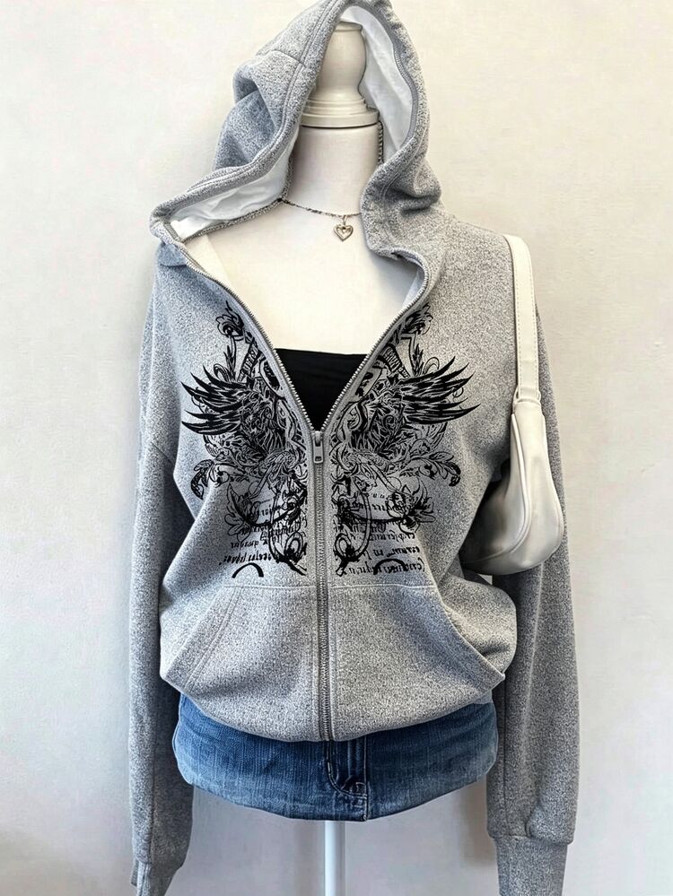 SHEIN Sparklyn Tween Girl Sweatshirt, Casual Comfortable Sweatshirt Loose Fit Top Jacket, Suitable For Autumn/Winter Wear, Casual Clothing, Autumn Apparel, Fashion Item, Girls Autumn Outfit - Multicolor - View 2