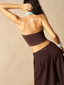 VARSIVA Women's Colorblock Ruched Casual Daily Halter Neck Sports Bra - Multicolor - View 9