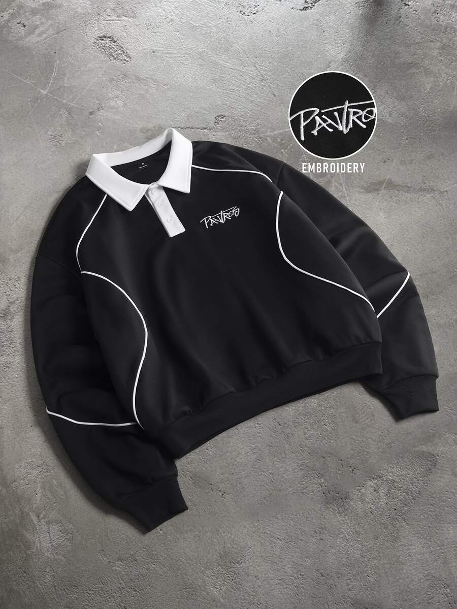 PAVTROS Men's Casual Pullover Sweatshirt, Autumn/Winter - Black - View 1