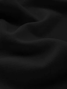SHEIN LUNE 标准尺码女士荷叶边V领修身度假优雅中长连衣裙 - 黑色 - 查看 6