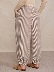 Freevana Plus Size Women's Striped Casual Versatile Wide-Leg Pants For Everyday Wear, Fall Winter 2026 - Multicolor - View 2
