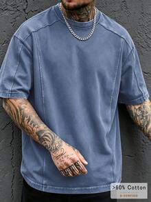 SLATEMANN Men's Summer Casual Versatile Short Sleeve T-Shirt Men's Summer Casual Simple Washed Short Sleeved T-Shirt - Black - View 7