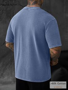 SLATEMANN Men's Summer Casual Versatile Short Sleeve T-Shirt Men's Summer Casual Simple Washed Short Sleeved T-Shirt - Black - View 2