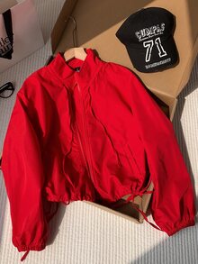 Comfortcana 紅色編織女款休閒夾克 - 紅色 - 查看 8