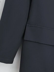 Franclia Women's Solid Color Lapel Collar Long Sleeve Blazer And Pleated Mini Skirt Elegant Suit Set, Spring Autumn Fall Cloth For Women - Black - View 6