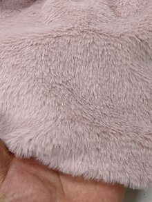 Rusticease Women's Elegant Solid Color Faux Fur Coat For Vacation Dinner Date Dusty Pink Winter - Pink - View 5