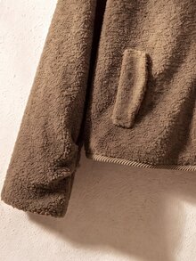 Rusticease Button Front Hooded Teddy Coat - Brown - View 4
