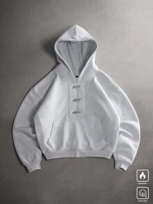 STYNVO 男士素色休閒日常連帽衫 - 灰色 - 查看 2