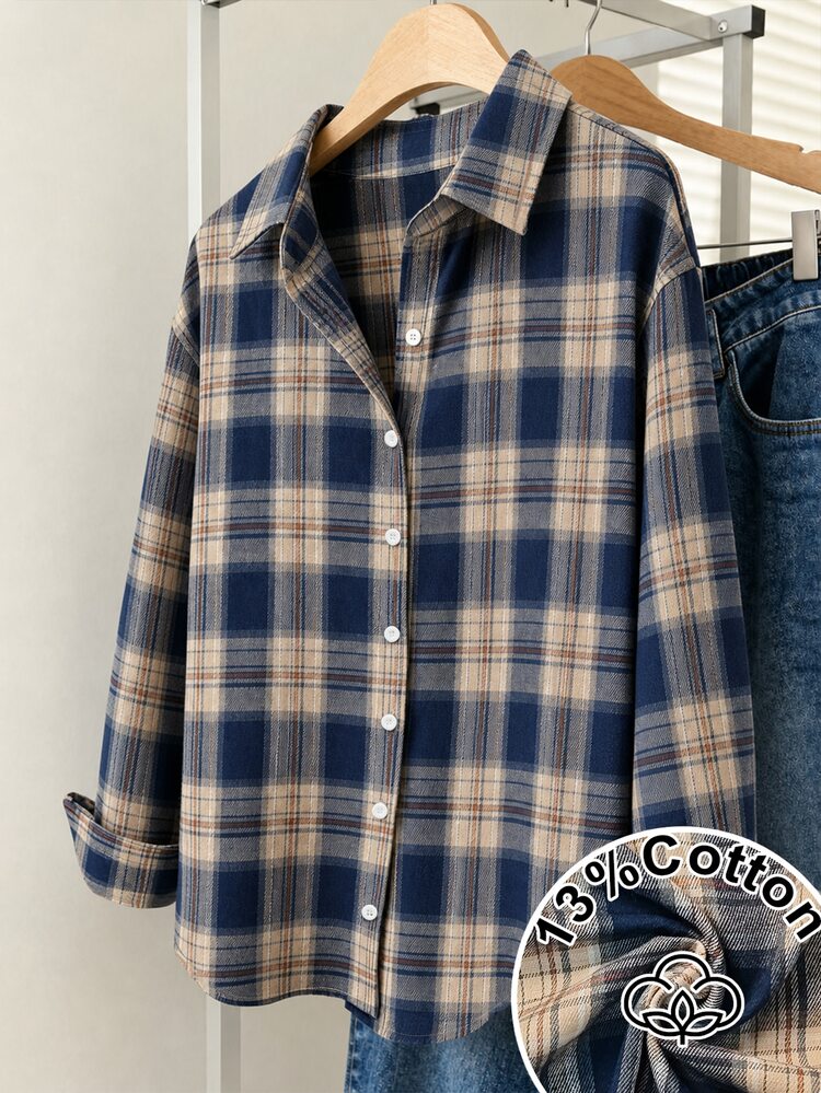 Trelyra Women's Casual Plaid Shirt, Autumn - Multicolor - View 3