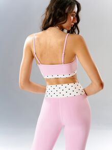 VARSIVA Women's Casual Polka Dot Print 2 In 1 Sports Bra - Multicolor - View 10