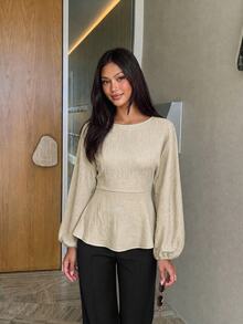 Siren Gaze Women's Solid Color Casual Versatile Everyday Outing Shirt - Apricot - View 3