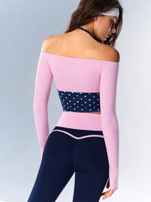 VARSIVA Polka Dot Faux Two-Piece Patchwork Casual Versatile Daily Travel Sports T-Shirt - Multicolor - View 4