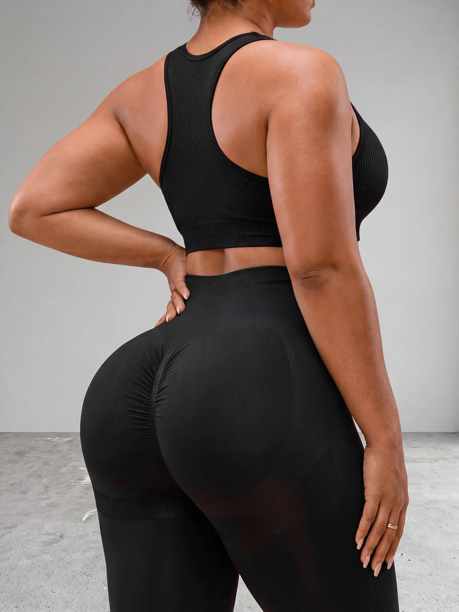 Slayform Slayform Skinny Compression Sports Pants For Plus Size Women With Seamless Design And Quick-Dry Fabric Yoga Pants - Navy Blue - View 1