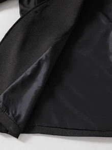 SHEIN 青少年男孩 2 件式黑色西裝套裝：長袖西裝外套 + 寬腿長褲，極簡休閒風格，適合日常穿著，適用於鋼琴/小提琴表演、婚禮、畢業典禮、正式場合、紳士裝扮、生日派對、晚會、演出、接待、婚禮季、秋季、四季禮物、情人節派對西裝 - 黑色 - 查看 7