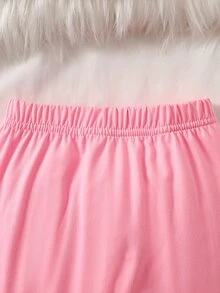 SHEIN 6件組新生女嬰禮品套裝 上衣褲子帽子圍兜 甜美公主風 粉色白色蝴蝶結印花 3D結飾 長袖 生日秋季套裝 含手套 - 粉色 - 查看 8