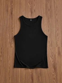 SWAVVY 3pcs/Pack Casual Men's Solid Color Daily Tank Tops - Multicolor - View 8