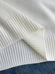 SHEIN Teen Girl Teen Girls Sweaters Suitable For Spring/Winter - White - View 8