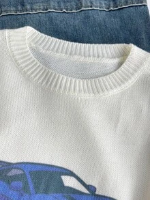 SHEIN Teen Girl Teen Girls Sweaters Suitable For Spring/Winter - White - View 6