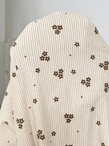 SHEIN 孕婦燈芯絨碎花吊帶連身褲（不含T恤） - 卡其色 - 查看 7