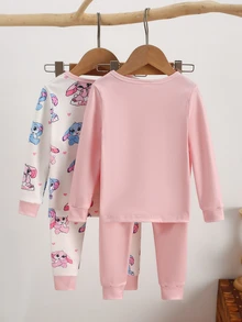 4PCS Young Girls Pajamas - Multicolor - View 2