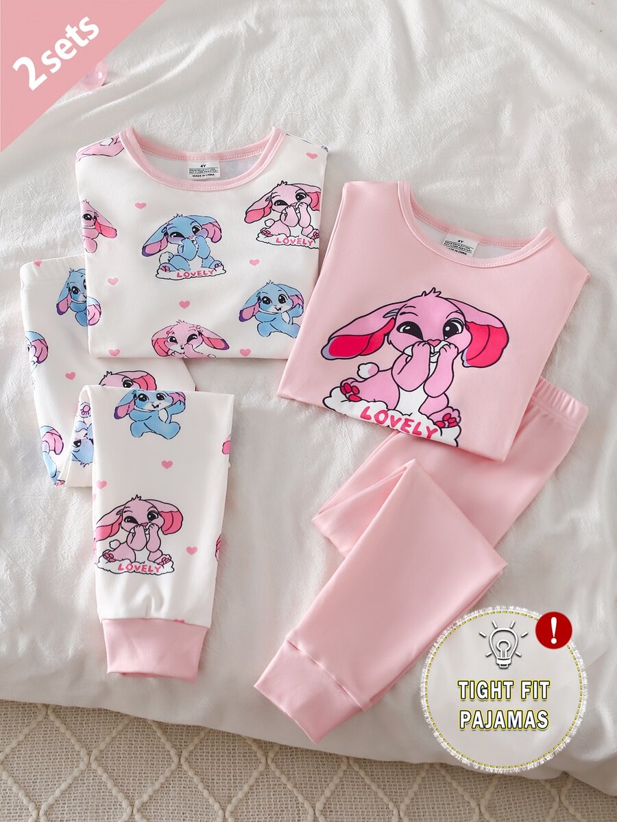 4PCS Young Girls Pajamas - Multicolor - View 1
