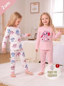 4PCS Young Girls Pajamas - Multicolor - View 8