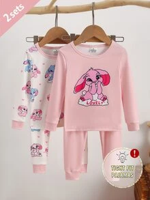 4PCS Young Girls Pajamas - Multicolor - View 3