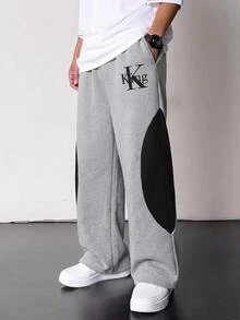 Kids Tween Boy Casual Sports Sweatpants, Straight Leg Loose Fit Grey, Suitable For Fall/Winter, School, Family Gatherings, Sports, FallOutfit, WinterOutfit - Multicolor - View 2