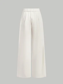 SHEIN MOD Elegant Frog Button Halter Top And Straight Leg Pants Suit Set - Apricot - View 9