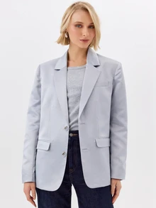 KÆRIA Hus BLAZER DENGAN POTONGAN LONGGAR DAN 2 KANCING. - Biru - View 4
